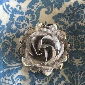 Sterling Silver Hand Crafted Open 3 dimensional Rose Pin Preowned